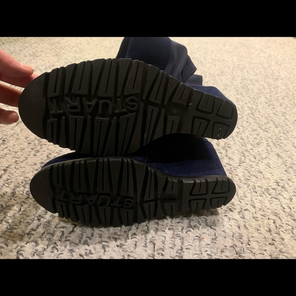 Stuart Weitzman Navy Blue Wedge Over-the-knee Boots - Picture 6 of 8